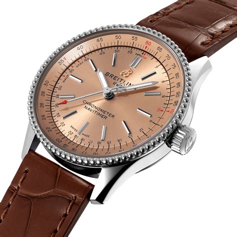 breitling navitimer brown leather|Breitling Navitimer 42 35.